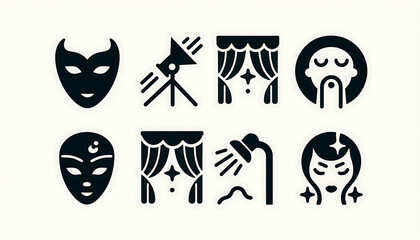 Fototapeta na wymiar Theatrical Symbols: Understanding Stage and Screen Elements