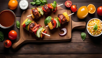 Grilled Skewers with Vegetables