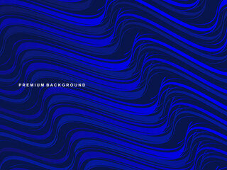 Amazing abstract dark blue texture. Blue wavy 3d vertical banner. Illustration of oil marble with shining effect. Trendy modern background.