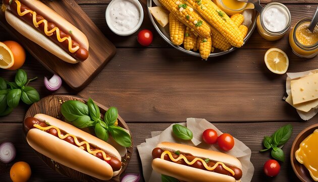 Delicious Hot Dog and Corn on the Cob Picnic - Powered by Adobe