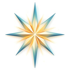 Flat-Design Nativity Star Radiating Light on White Background