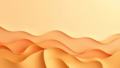 Abstract background with water waves in paper cut style. 3d wallpaper 