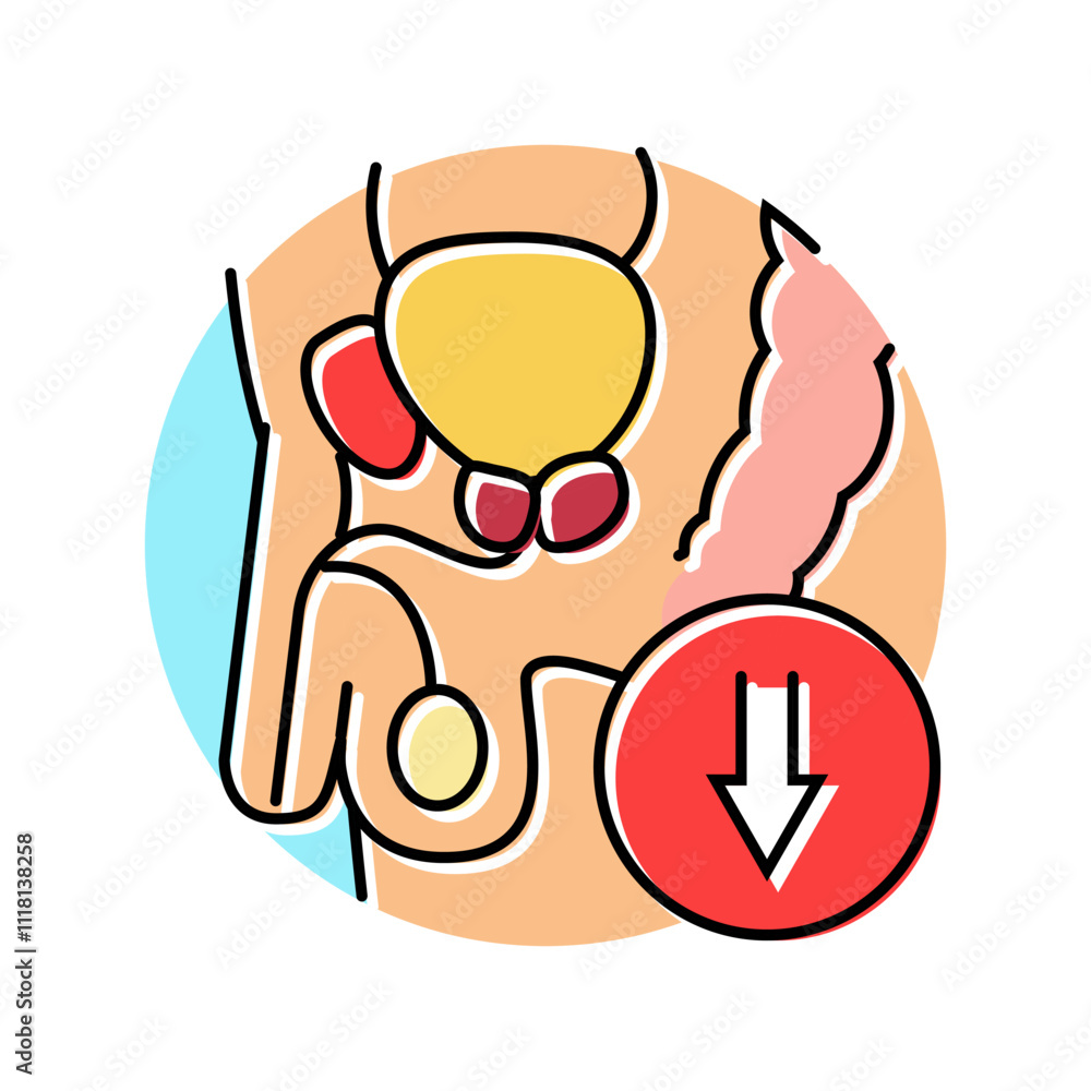 Aufkleber erectile dysfunction urology color icon vector. erectile dysfunction urology sign. isolated symbol i