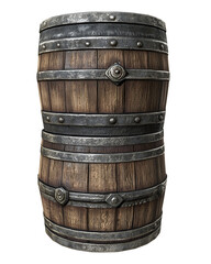 Obraz premium Ancient Wooden Barrel with Metal Bands