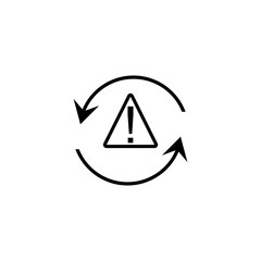 Warning Repeat icon. Risk management icon vector