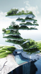 Fototapeta premium Innovative climate adaptation architecture for resilient coastal communities strategies designs and sustainability concepts