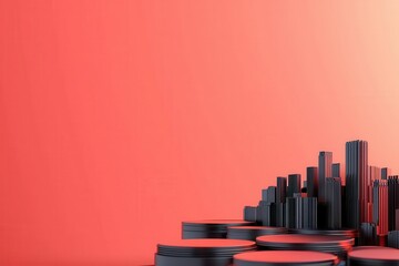 Cryptocurrency mining rigs in an abstract digital landscape, fintech investment in blockchain technology