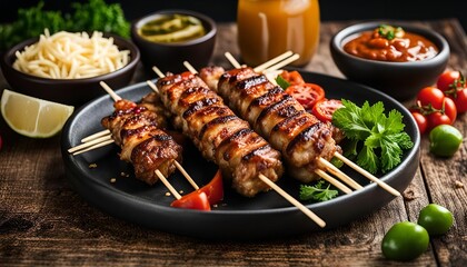Grilled Chicken Skewers with Tomatoes and Parsley