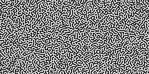 Abstract truing organic wallpaper Turing reaction diffusion monochrome seamless pattern .Monochrome Turing reaction background .Natural seamless line pattern. Linear design with biological shapes	
