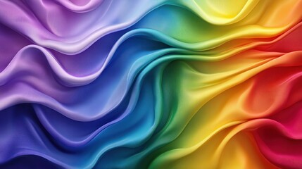 Obraz premium A vibrant, flowing fabric showcasing a spectrum of rainbow colors.