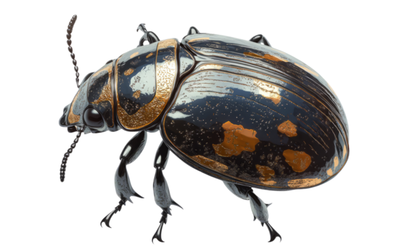 Realistic Beetle Illustration on Clear Background