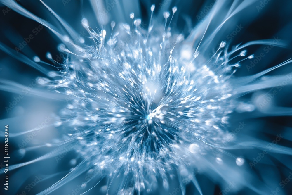Aufkleber this visually striking abstract image depicts a burst of blue light and energy, symbolizing creativi