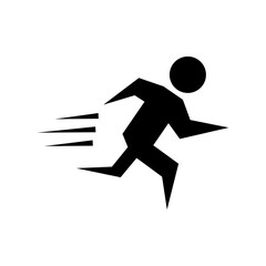 Human sprint icon, fast motion icon vector illustration.