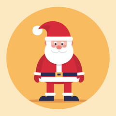 Cartoon smiling Santa Claus in a red suit and white beard