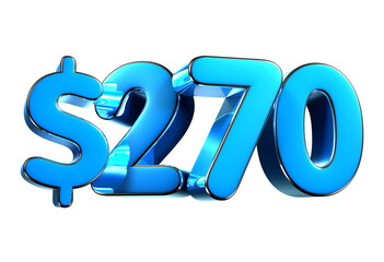 270 dollers blue 3d illustration. Advertising signs, Product design, Product sales, Fabric design, Digital printing.