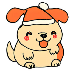  cute fat dog or puppy christmas.416 png