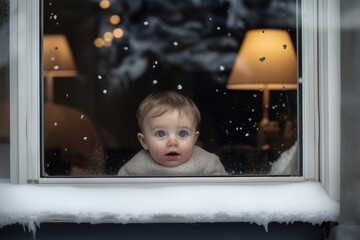Curiosity and fear converge as a young boy witnesses a sudden hailstorm from the comfort of his home