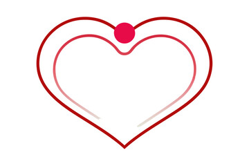 red heart isolated on white