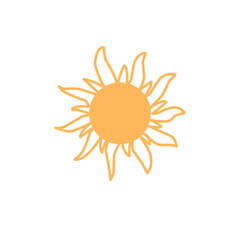 Hand drawn sun icon and symbol
