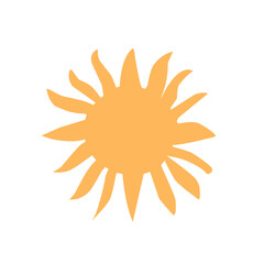 Hand drawn sun icon and symbol