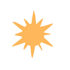 Hand drawn sun icon and symbol