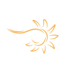 Hand drawn sun icon and symbol