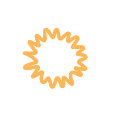 Hand drawn sun icon and symbol