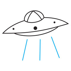 UFO airplane icon vector