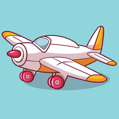 A drawing of a plane with a yellow and orange tail