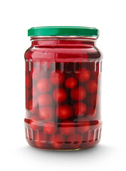 Cherries compote isolated on white