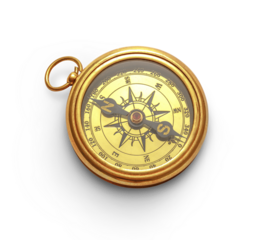 Vintage compass isolated on white