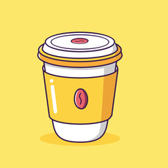 A drawing illustration vector of a cup of coffee 