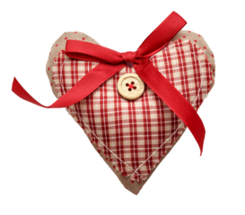 Valentine checked heart isolated on white