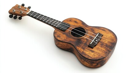 Obraz premium A beautifully crafted ukulele with a rich wood finish, ideal for music enthusiasts.