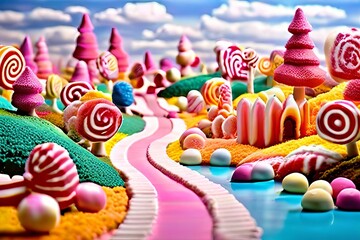 candyland landscape a colorful whimsical landscape inspired by t