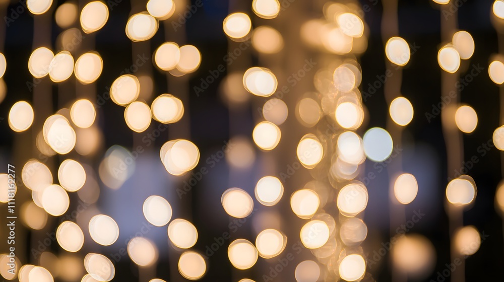 Poster golden bokeh lights abstract background image