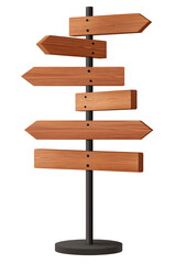 Wooden Signpost with Blank Arrows