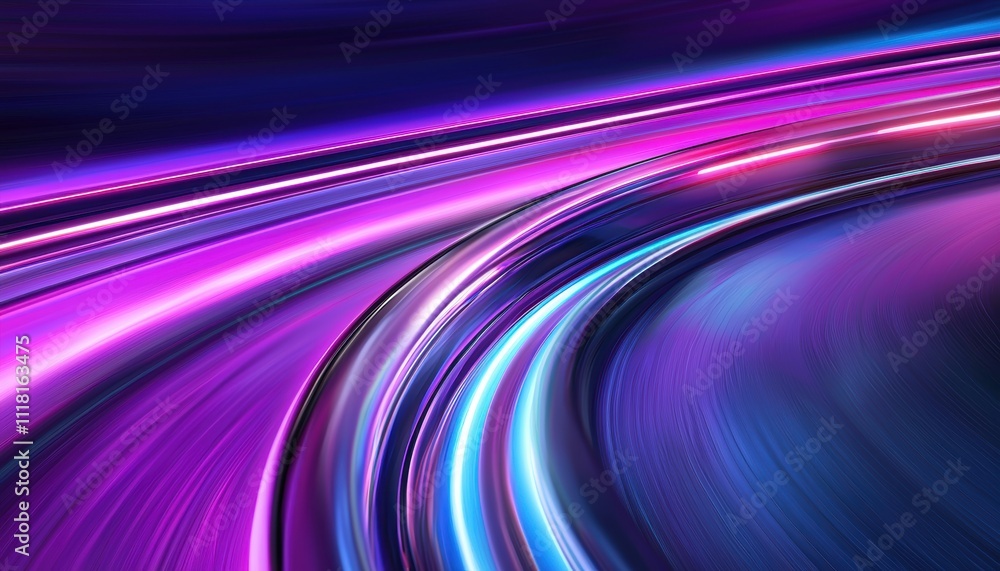 Poster dynamic light trails in a futuristic digital environment abstract visuals for art and design project