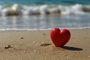 Fototapeta premium heart on the sand