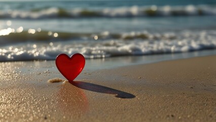 Fototapeta premium heart on the sand