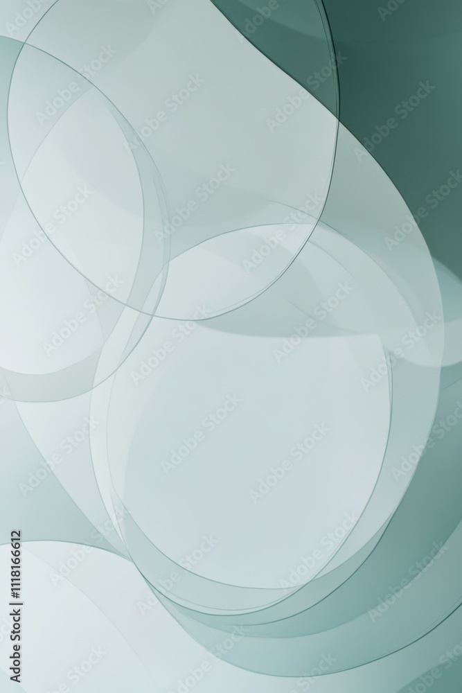 Poster abstract shapes, circles, and lines in pastel colors, creating an elegant composition with a touch o