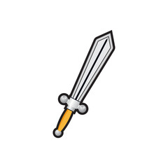 Cartoon sword weapon war metal comic vector