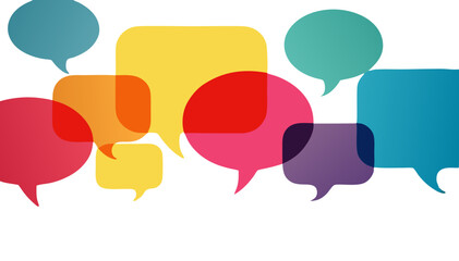 Colorful Speech Bubbles, Concept, Vector