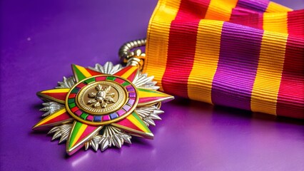 community service medal in studio background and high detailing