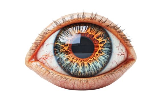 Realistic Human Eye on Transparent Background