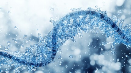 Abstract representation of DNA structure with water droplets.
