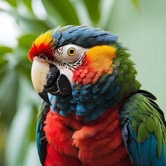 Fototapeta premium Vertical closeup shot of a colorful parrot