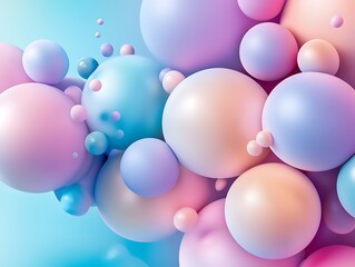 Dreamy Pastel Spheres: A Soft Abstract Composition