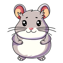 Cute Mouse Cartoon Kawaii Sticker. Character Vector Illustration