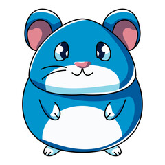 Cute Mouse Cartoon Kawaii Sticker. Character Vector Illustration